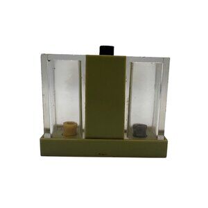 Vintage 1950s Whirley Push Button Salt Pepper Shaker Avocado Green MCM